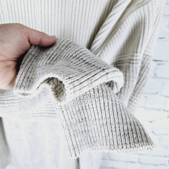 BOREN | full zip high neck long sleeve heavyweight knit sweater - Picture 4 of 5